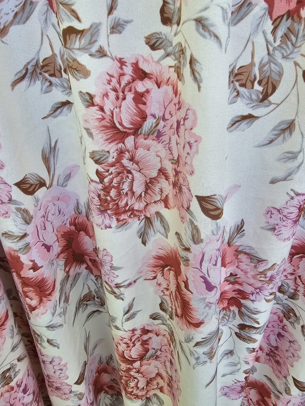 Shein Floral Lace Trim Midi Dress Size M Pink Boho Cottagecore - Picture 3 of 4